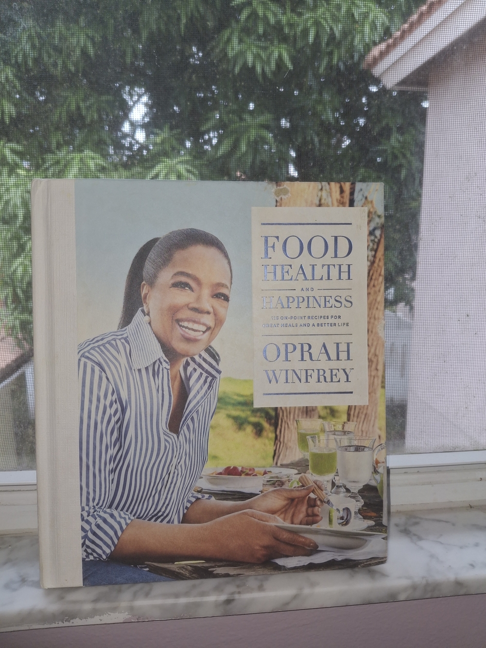 Food Health and Happiness Cookbook - Blue & Cream Cover